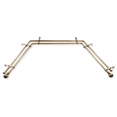 13/16" Jodi Bay Window Double Curtain Rod 20-36", 38-72" - Antique Brass