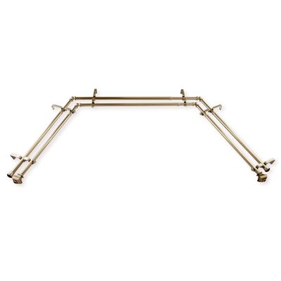 13/16" Moyat Bay Window Double Curtain Rod 20-36", 38-72" - Antique Brass