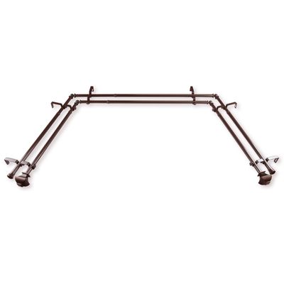 13/16" Moyat Bay Window Double Curtain Rod 20-36", 38-72" - Cocoa
