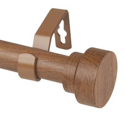 1" Bonnet Faux Wood Curtain Rod 160-240 inch - Chestnut