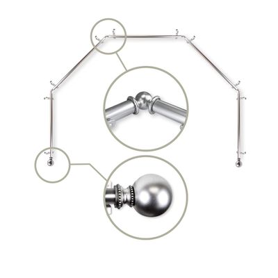 13/16" Jodi 5-Sided Bay Window Curtain Rod - Satin Nickel