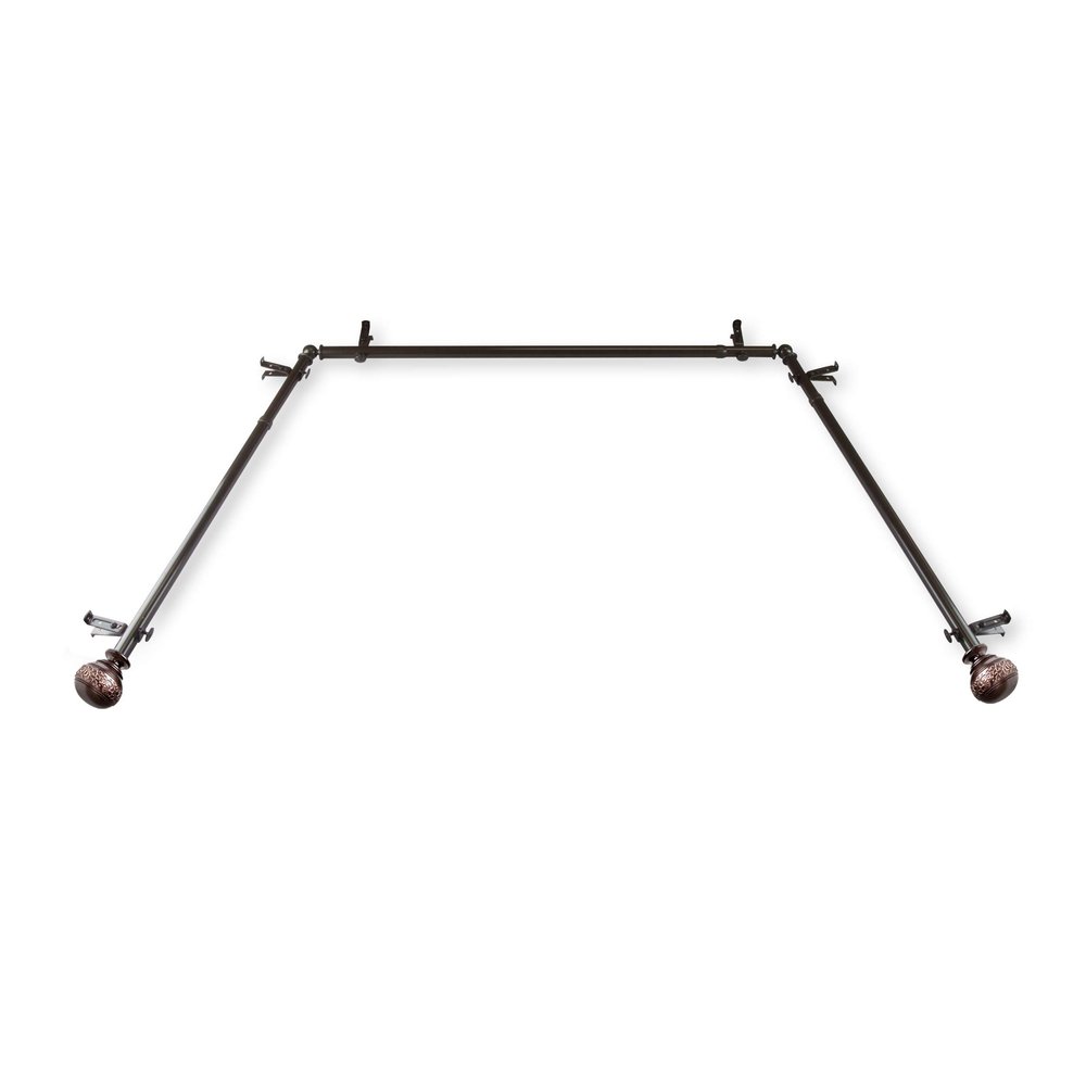 13/16" Nathan Bay Window Curtain Rod 20-36", 38-72" - Cocoa