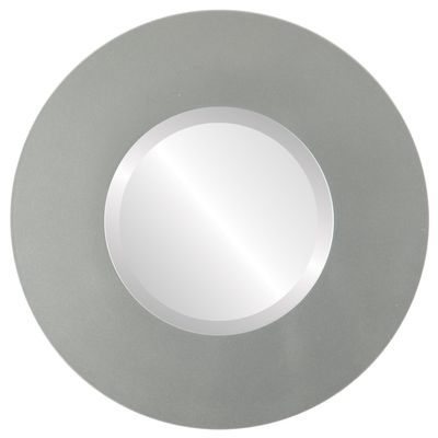 OVALCREST Round Beveled Wall Mirror for Home Decor - Tribeca Style - Bright Silver - 32x32 Outside Dimensions