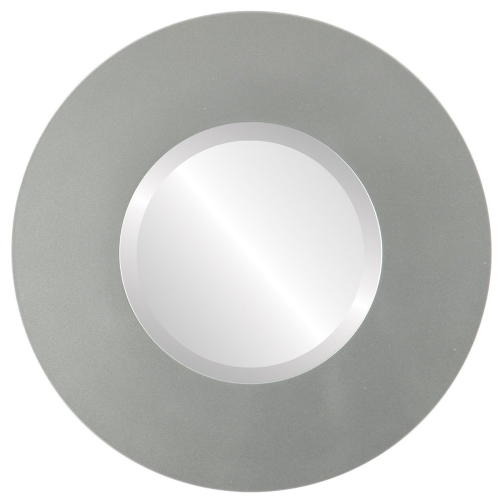 OVALCREST Round Beveled Wall Mirror for Home Decor - Tribeca Style - Bright Silver - 32x32 Outside Dimensions