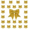Whaline 24pcs 5.5'' Christmas Bow Decorations, Gold Wreaths Bows, Small Christmas Tree Bow Sequin Bow Ties, Xmas Decorative Bows Ornaments for Home Christmas Party view 1