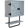 EXCELLO GLOBAL PRODUCTS 17x21 Barndoor Bathroom Wall Cabinet, Space Saver Storage Cabinet Kitchen Medicine Cabinet with Adjustable Shelf and Towel Bar, Rustic Gray view 1