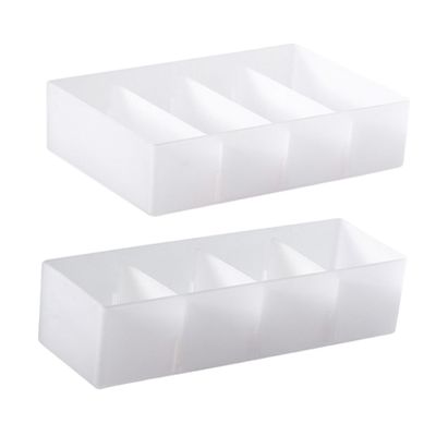 Cabilock 2pcs Organizer Trays Dividers for Kitchen and Office Stackable Compartment Storage Box for Jewelry Cutlery and Items