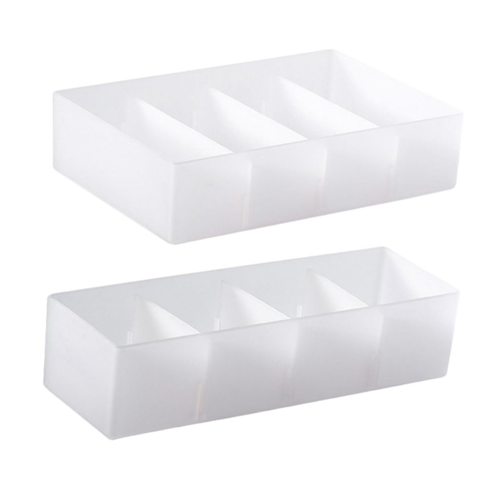 Cabilock 2pcs Organizer Trays Dividers for Kitchen and Office Stackable Compartment Storage Box for Jewelry Cutlery and Items
