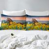 Feelyou Farmhouse Bed Sheets Horse and Sunflower Sheet Set Botanical Floral Bedding Farm Animal Flower Fitted Sheet Queen Size Includes 1 Sheets & 2 Pillowcases (No Flat Sheet) view 3