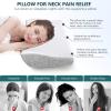 ZAMAT Contour Memory Foam Pillow for Neck Pain Relief, Adjustable Ergonomic Cervical Pillow for Sleeping, Orthopedic Neck Pillow with Washable Cover, Bed Pillows for Side, Back, Stomach Sleepers view 2