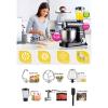 3 in 1 Stand Mixer, Food Processor, 1300W Kitchen Food Mixer with 6 Speed and Pulse, Home mixer stand up with 6.5L Stainless Steel Bowl, Dough Hook, Whisk, Beater, and Juice Extractor,White view 2