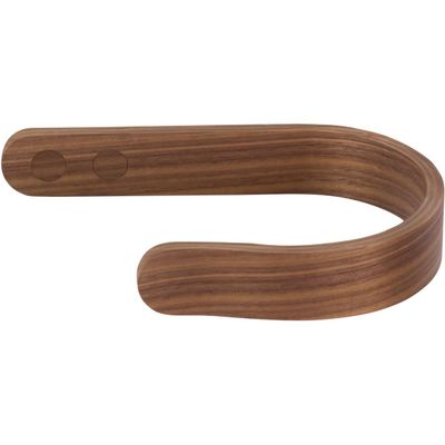 2 x Waveply Wood Curtain Holdbacks Plywood Drapery U Shaped Hook Tiebacks for Wall (Walnut)