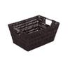 Simplify 3 Piece Set Woven Rattan Tote Baskets | Multi-Size | Handles | Storage & Organization | Toys | Bathroom Accessories | Home | Office | Dorm | Playroom | Closet | Chocolate view 3