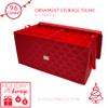 Simplify 96 Ornament Storage Box | Dimensions: 37.5"x 19"x 17.75" | Holds 96 Ornaments | Stackable | Easy Carry Handles | Red | Christmas Storage view 2