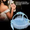 Taidda- Beautiful Vibrant Decorative Exquisite Lace Flower Basket, Flower Girl Baskets Candy Container with Lace, Satin Flowers Bowknot Basket for Wedding Ceremony Engagement Party Decoration, Blue view 3