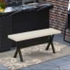 East West Furniture XB626 X-Style Modern Dining Table Bench with Wood Seat, 60x15x18 Inch, Multi-Color view 2