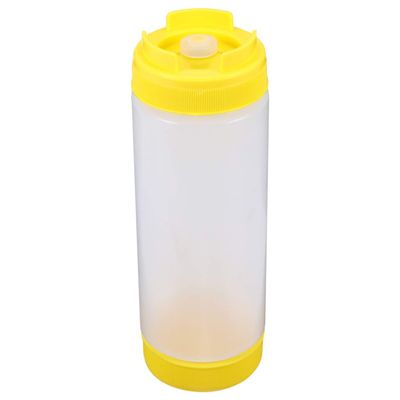 Cabilock Sauce Bottles Two-head Squeeze Bottles for Condiments Ketchup Mayonnaise Food-grade Plastic Portable
