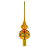Multicolored Jewels on Gold Glass Christmas Tree Topper 11 Inches view 1