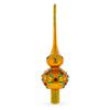 Multicolored Jewels on Gold Glass Christmas Tree Topper 11 Inches view 2