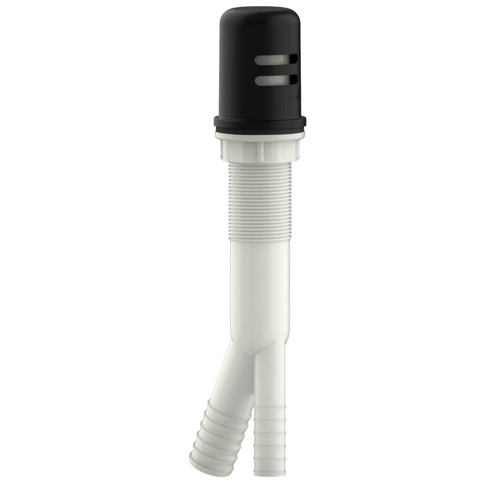Dishwasher Air Gap Kit - Solid Brass Dishwasher Cover in Matte Black Finish - Dishwasher Air Gap Kit with Skirted Sink Overflow Cover - 1.8 inches x 1.8 inches x 9 inches, Design House 557702