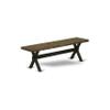 East West Furniture XB676 X-Style Modern Dining Room Bench with Wooden Seat, 60x15x18 Inch, Multi-Color view 1