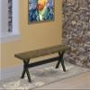 East West Furniture XB676 X-Style Modern Dining Room Bench with Wooden Seat, 60x15x18 Inch, Multi-Color view 2