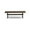 East West Furniture XB676 X-Style Modern Dining Room Bench with Wooden Seat, 60x15x18 Inch, Multi-Color view 3