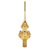 Red Jeweled with Golden Leaves Glass Christmas Tree Topper 11 Inches view 1
