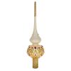 Red Jeweled with Golden Leaves Glass Christmas Tree Topper 11 Inches view 2