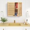 HYNAWIN Bathroom Wall Mounted Bamboo Storage Cabinet with Double Doors, 2-Tier Adjustable Shelf, Over Toilet Organizer for Bathroom, Kitchen, Entryway view 4