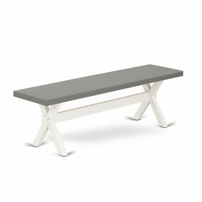 East West Furniture XB096 X-Style Modern Dining Room Bench with Wooden Seat, 60x15x18 Inch, Multi-Color