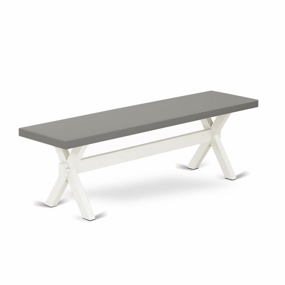 East West Furniture XB096 X-Style Modern Dining Room Bench with Wooden Seat, 60x15x18 Inch, Multi-Color