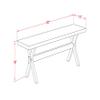 East West Furniture XB096 X-Style Modern Dining Room Bench with Wooden Seat, 60x15x18 Inch, Multi-Color view 4