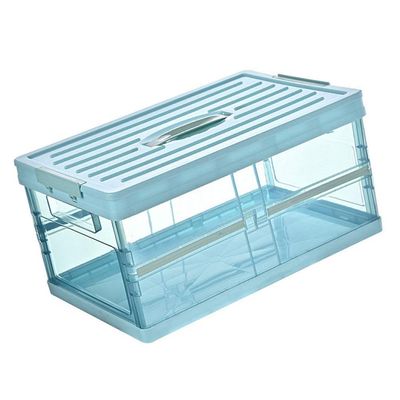 Cabilock 1pc Transparent Foldable Clothes Storage Box Creative Trunk Organizer for Home Car Capacity Container for Clothes Books and