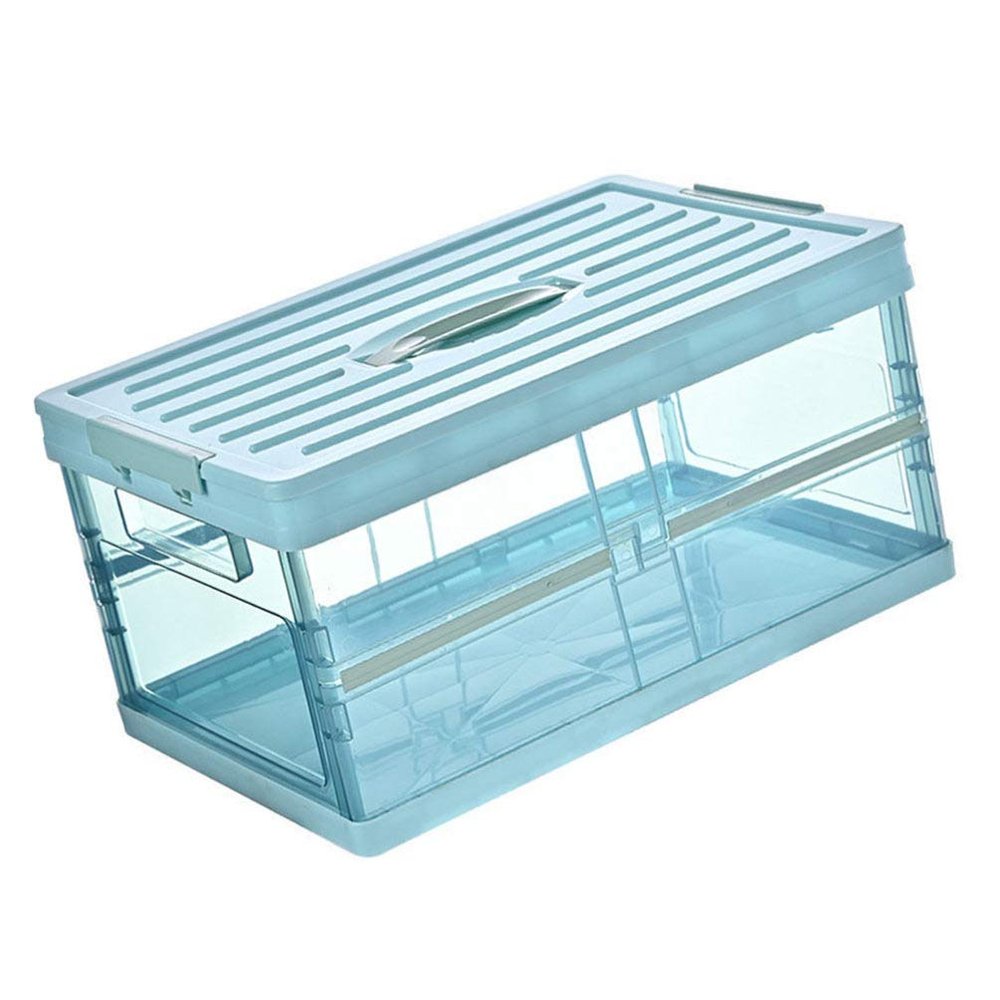 Cabilock 1pc Transparent Foldable Clothes Storage Box Creative Trunk Organizer for Home Car Capacity Container for Clothes Books and