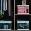 Cabilock 1pc Transparent Foldable Clothes Storage Box Creative Trunk Organizer for Home Car Capacity Container for Clothes Books and view 3