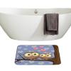 Amagical Two Cute Owls Sitting On A Brunch Purple Background 3 Piece Bathroom Mat Set Shower Curtain Set Bath Mat Contour Mat Shower Curtain with 12 Hooks view 4