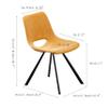 Vanity Art Mid-Century Modern Dining Chairs Open Back Industrial Faux Leather Dining Chairs Set of 2 Pcs Counter Bar Chairs (Tan) UC-14T view 2