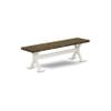 East West Furniture XB076 X-Style Mid Century Modern Dining Bench with Solid Wood Seat, 60x15x18 Inch, Multi-Color view 1