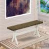 East West Furniture XB076 X-Style Mid Century Modern Dining Bench with Solid Wood Seat, 60x15x18 Inch, Multi-Color view 2