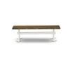 East West Furniture XB076 X-Style Mid Century Modern Dining Bench with Solid Wood Seat, 60x15x18 Inch, Multi-Color view 3