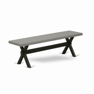 East West Furniture XB696 X-Style Modern Dining Room Bench with Wood Seat, 60x15x18 Inch, Multi-Color