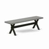 East West Furniture XB696 X-Style Modern Dining Room Bench with Wood Seat, 60x15x18 Inch, Multi-Color view 1