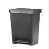 Rubbermaid Premier Series III Step-On Trash Can for Home and Kitchen, with Stainless Steel Rim, 12.4 Gallon, Charcoal, for Home/Kitchen/Garage/Apartment/Office view 1