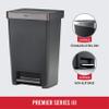 Rubbermaid Premier Series III Step-On Trash Can for Home and Kitchen, with Stainless Steel Rim, 12.4 Gallon, Charcoal, for Home/Kitchen/Garage/Apartment/Office view 2