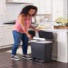Rubbermaid Premier Series III Step-On Trash Can for Home and Kitchen, with Stainless Steel Rim, 12.4 Gallon, Charcoal, for Home/Kitchen/Garage/Apartment/Office view 4