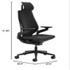 Steelcase Gesture Office Chair with Head Rest - Ergonomic Work Chair with Wheels for Carpet - Comfortable Office Chair - Intuitive-to-Adjust Chairs for Desk - 360-Degree Arms - Licorice Fabric view 3