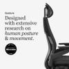 Steelcase Gesture Office Chair with Head Rest - Ergonomic Work Chair with Wheels for Carpet - Comfortable Office Chair - Intuitive-to-Adjust Chairs for Desk - 360-Degree Arms - Licorice Fabric view 4