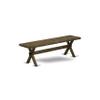 East West Furniture XB776 X-Style Modern Kitchen Bench with Wooden Seat, 60x15x18 Inch, Multi-Color view 1