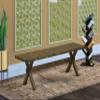 East West Furniture XB776 X-Style Modern Kitchen Bench with Wooden Seat, 60x15x18 Inch, Multi-Color view 2